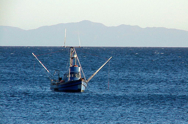 Fishing boat off the coast of California