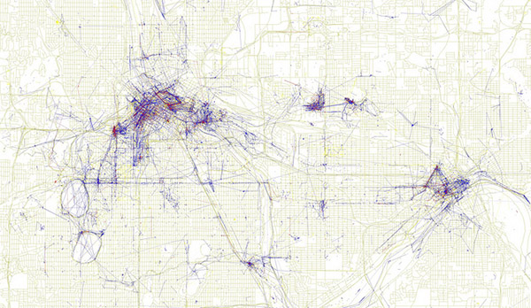 Map of photos taken in Minneapolis and St. Paul, Minnesota