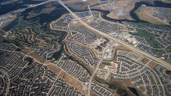 Aerial view of Carrollton, Texas