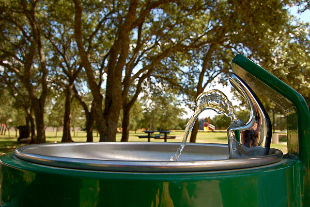 Bubbler in a city park