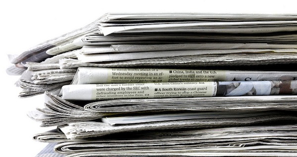 Stack of newspapers